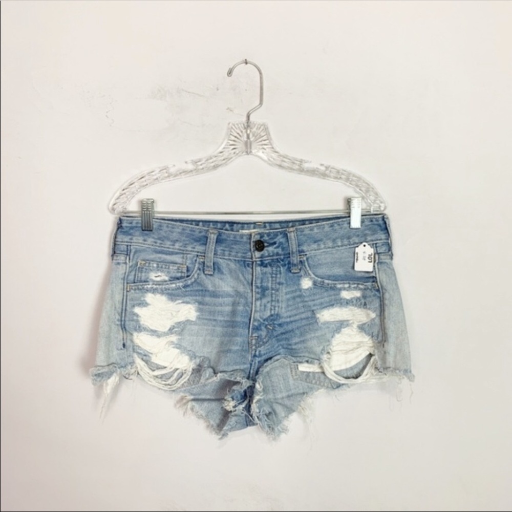A&F high rise distressed shorts